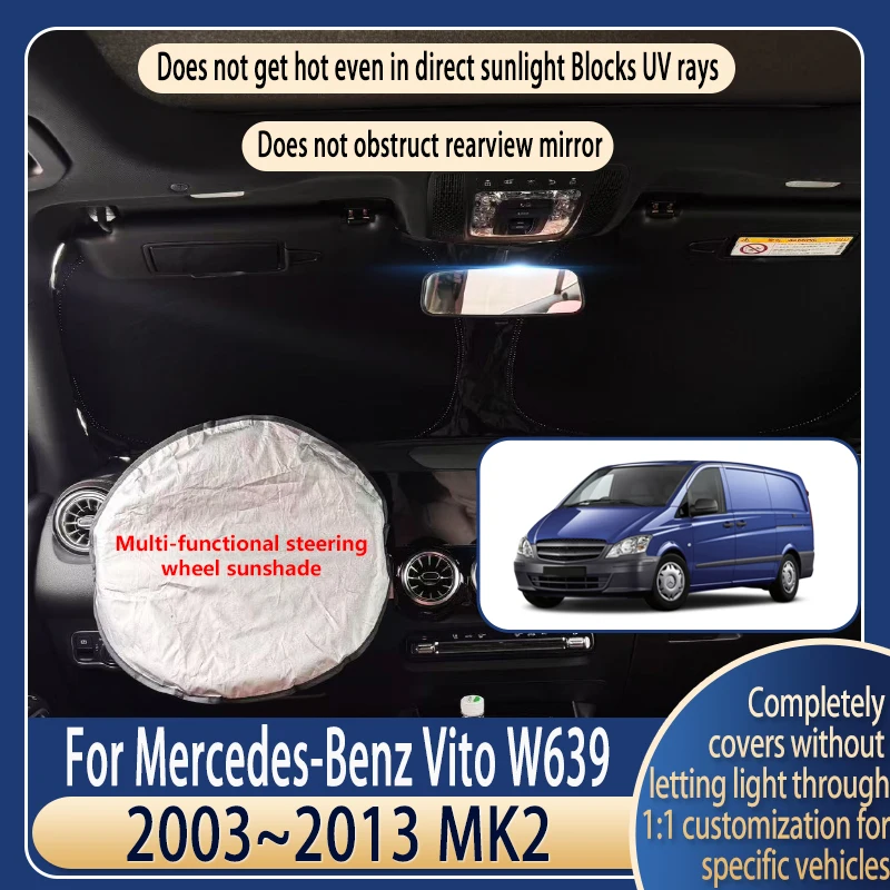 

Steering wheel Car Sun Visor For Mercedes-Benz Vito 2003~2013 2012 MK2 W639 Summer Cooling Accessories Front Windshield Sunshade