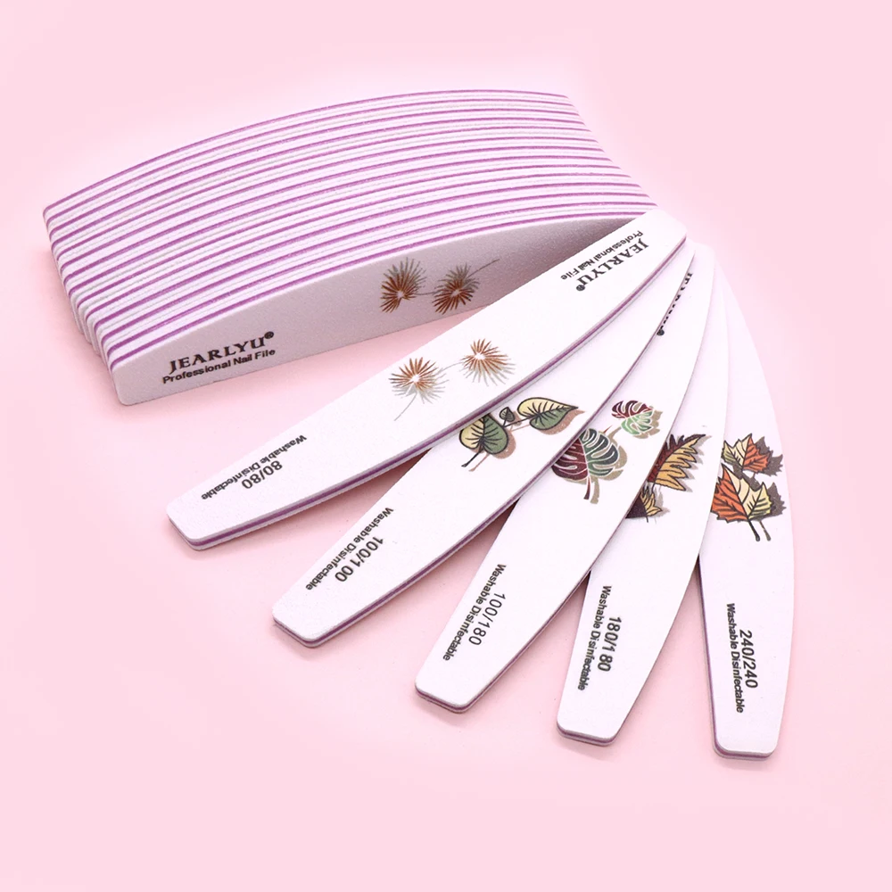 50Pcs Colorful Sandpaper Nails File 80/80 100/100 100/180 180/180 240/240 Nail Stylist Supplies Sanding Files Pedicure Manicure