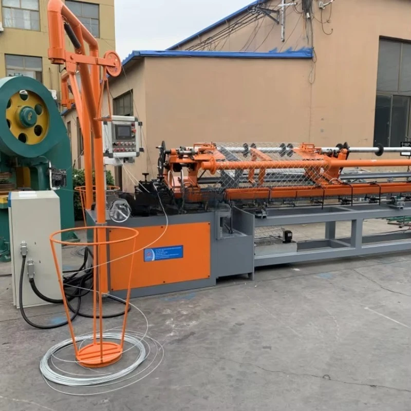 Customized Automatic Single Wire Chain Link Diamond Fence Mesh Making Weave Machine