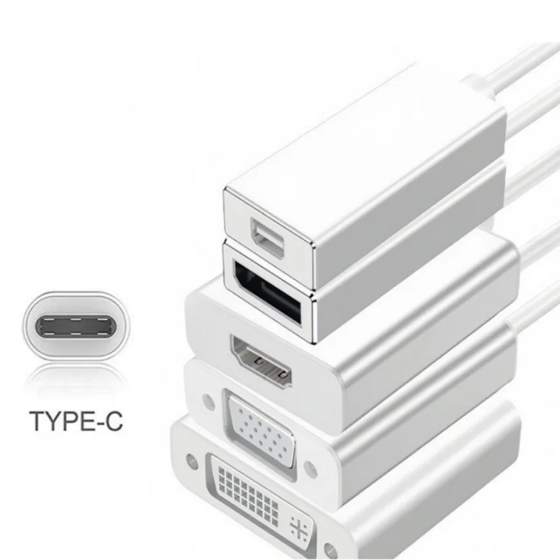 

4K Type-C to DP/HDMI-Compatible/VGA/DVI adapter cable 1080P Video iPhone 15 Pro/Max、MacBook ProAir Cable for Laptop to Monitor