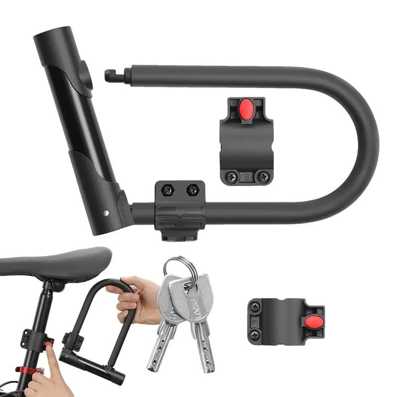 Bicycle U Lock Heavy Duty U Shape Bicycle Lock With Bracket Convenient Secure Anti-Theft Protection Lock For Motorcycles Fences