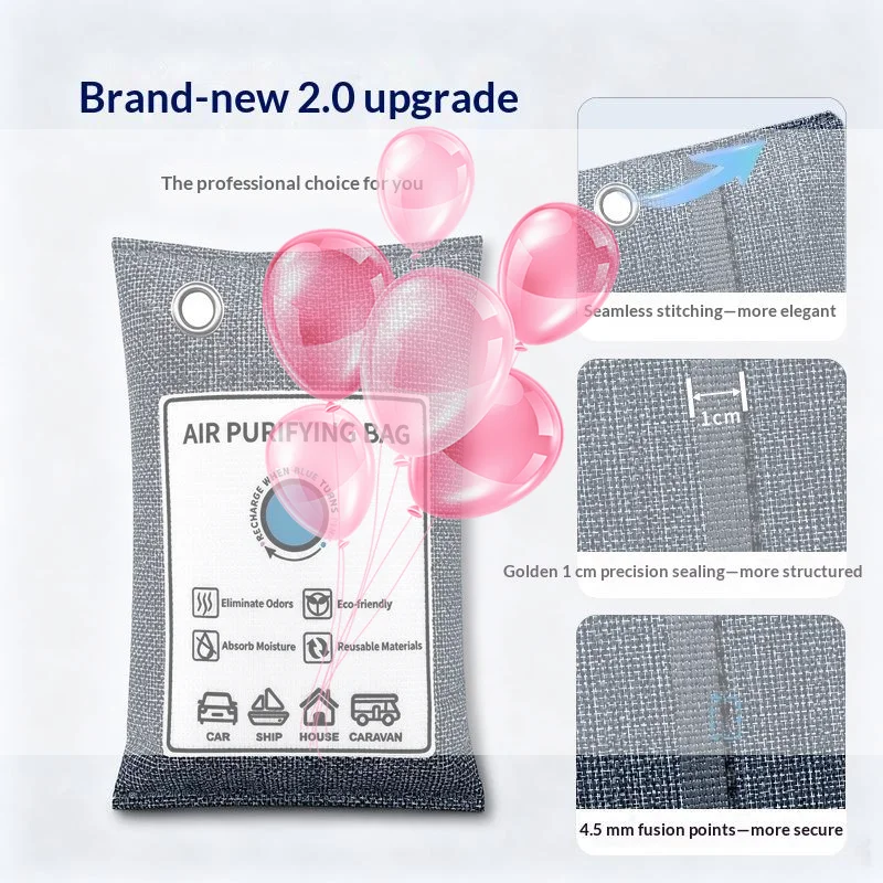 Car Activated Carbon Odor Remover Reusable Color-changing Moisture Absorber for Auto Home Pet Area Deodorization