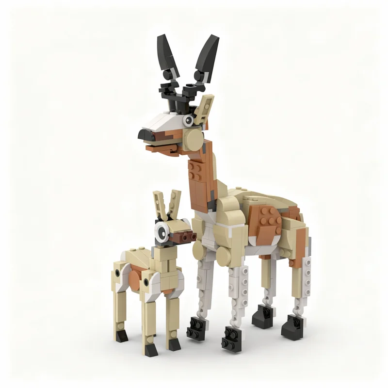 352pcs MOC Creator Creator 3-in-1 Adorable Antelopes Alternate Model Building Blocks Architecture Toy Christmas Gifts 3D Art