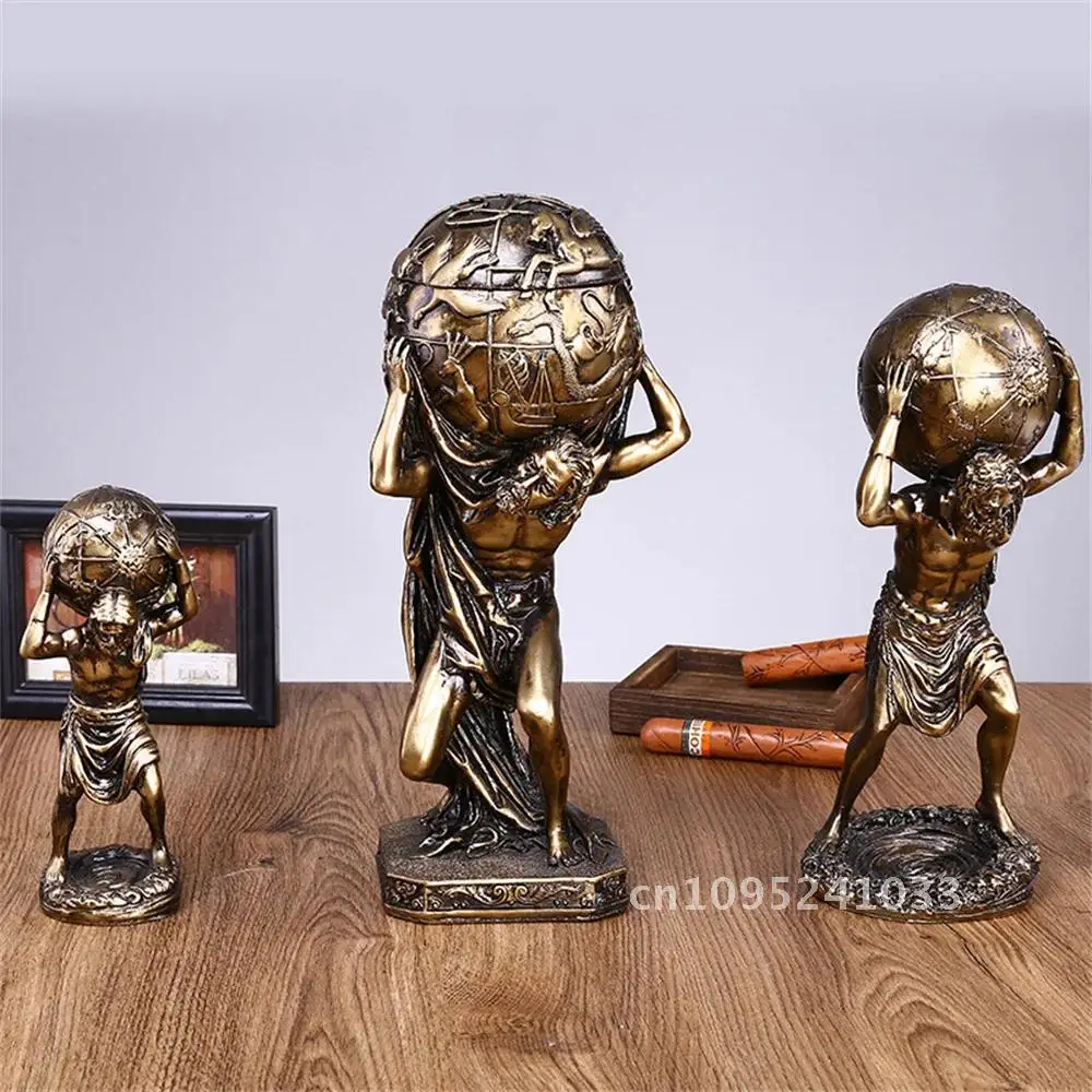 

Greek Atlas Statues Mythological Titans God Resin Sculpture Home Vintage Desktop Decoration Crafts Gift Ornament Figures Holiday