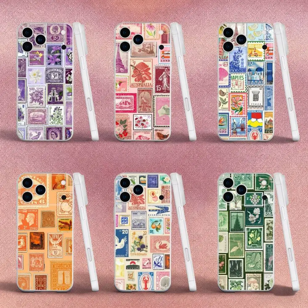 

Stamp Patterns Phone Case For iPhone 17,16,15,14,13,12,X,XS,Pro,Max,Plus,E,Air,Mini with Magsafe Magnetic Liquid TPU