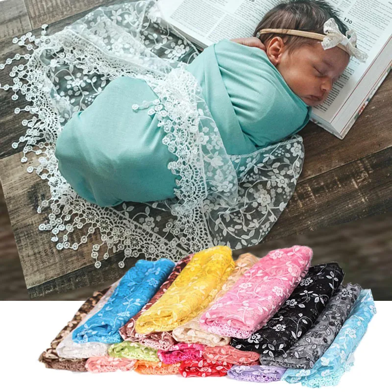 

Пеленание для фотографии новорожденных, многослойное одеяло с цветочным кружевом для фотосессии для маленьких девочек, реквизит и позирование