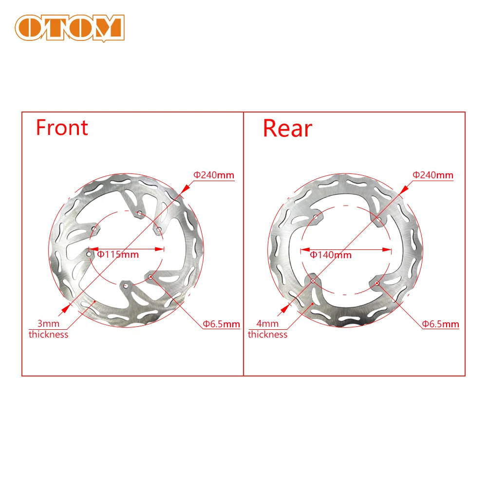 240mm Motorcycle Front Rear Brake Disc Brake Rotor Disk For HONDA CRF250R CRF250X CRF450R CRF450X CR125R CR250R 1995-2020 view 2