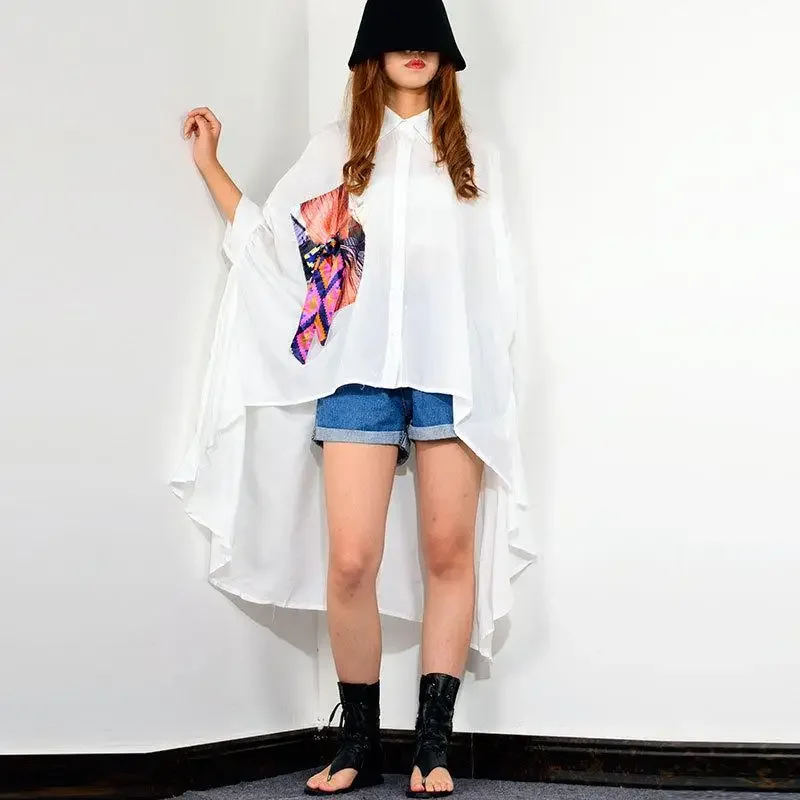 

DIMANAF 2024 New Plus Size Spring Shirt Style Bat Blouse Women Oversize Basic Short Sleeve Basic White Shirts Tops Tees Loose