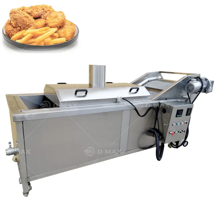 Continuous Belt Deep Fryer chicken nuggets fryer potato chip frying machine tornado potato deep fryer