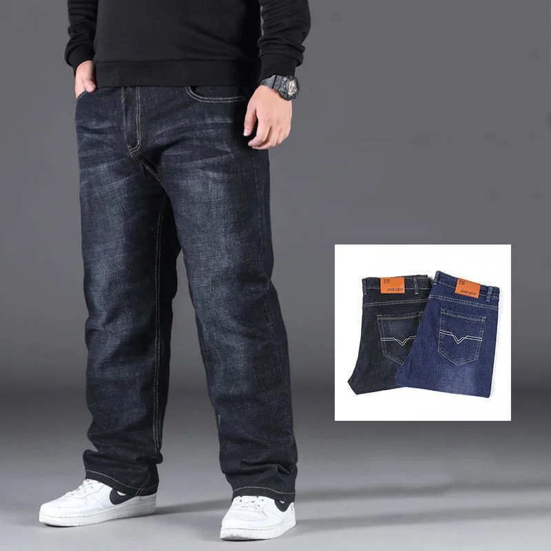 Fashion Black Jeans Mens 10XL Oversized Denim Pants Men Plus Size 48 Straight Baggy Jeans Loose Casual Pants Streetwear Jeans