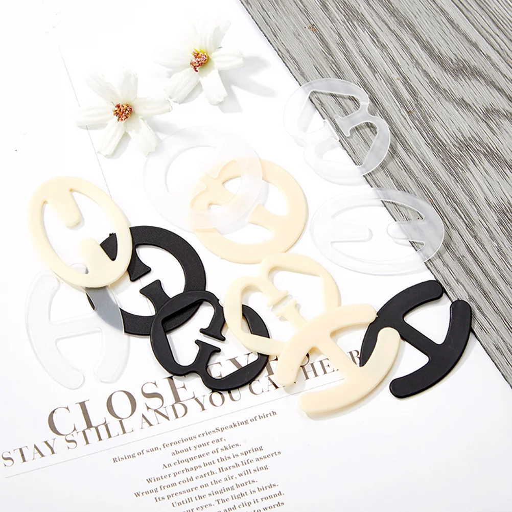

8pcs Women Bra Straps Clip Antiskid Buckle Conceal Clear Bra Accessories (Transparent) bra clip bra strap clip