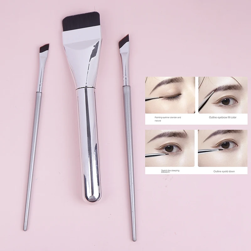 3 stücke Ultra Dünne Foundation Pinsel Eine Linie Foundation Pinsel Ultra-dünne Spurlose Concealer Eyeliner Pinsel Make-Up Pinsel Werkzeug set