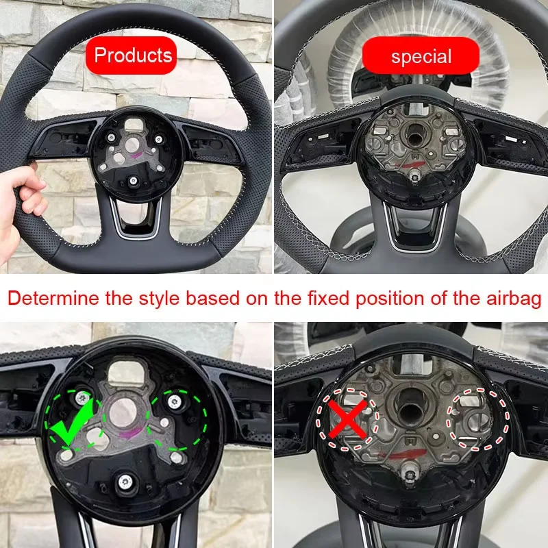 For Audi A3 A4 A5 RS3 RS4 RS5 S3 S4 S5 2017-2019 Forged Carbon Fiber Steering Wheel Perforated Leather Wheel With heating