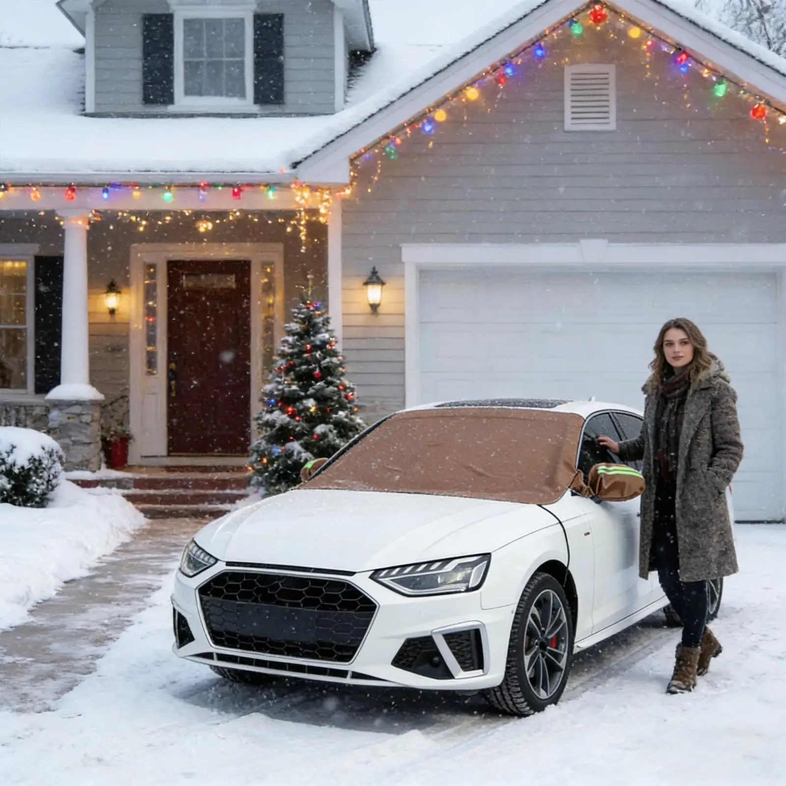 

Лобовое стекло, снежный чехол, пылезащитная искусственная кожа, утолщенные автомобильные аксессуары, солнцезащитный козырек на лобовое стекло для седанов, зима, лето, морозное солнце