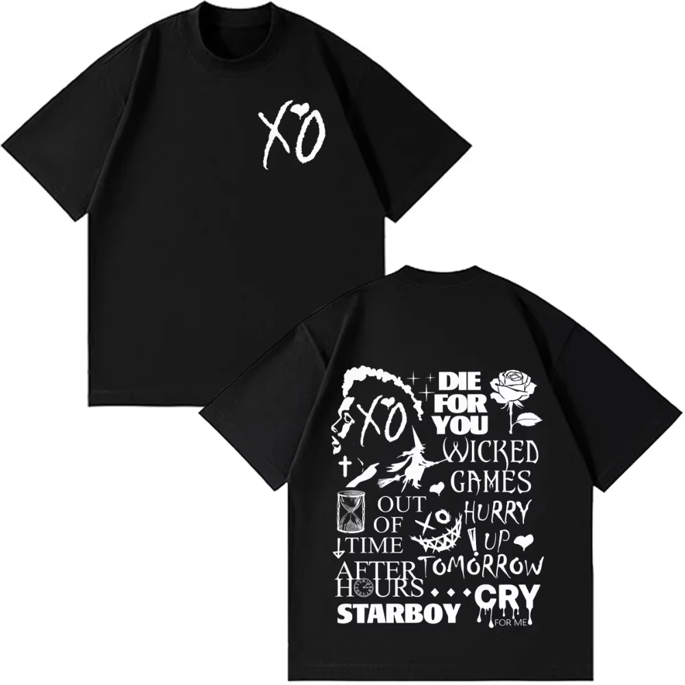 2026 The Weeknd XO Starboy Cotton T Shirt Men Singer Print Short Sleeve Tee Summer Casual Streetwear Oversized T-shirt