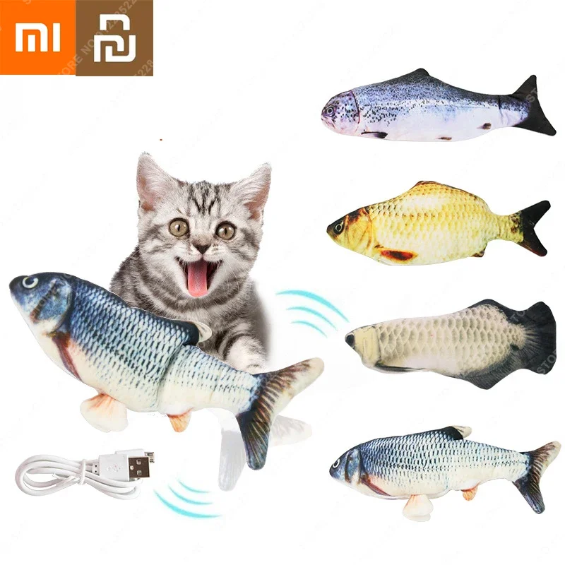 Youpin Xiaomi Electronic Fish Shape Cat Toy Electric USB Charging Simulation Soft Fish Toy Funny Cat Chewing Playing Supplies