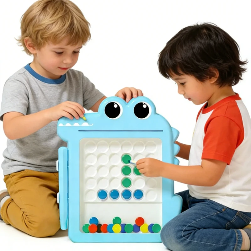 Quadro Magnético Infantil Pato Amarelo Dinossauro, Prancheta de Escrita, Livros de Desenho Criativos com Padrões, Brinquedo Educacional Montessori, Presente