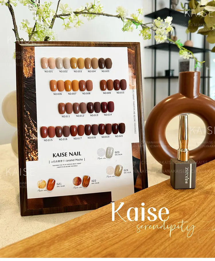 KAISE Solid color 24 Colors Nail Gel Set 2024 New Hot item Professional Fashion Nail Art Kit Nail Salon Nail Shop Custom