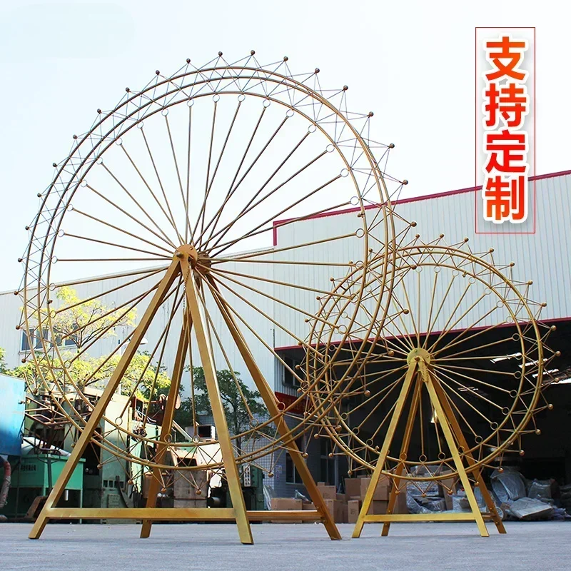 

Large Ferris wheel model ornament rotating floor type outdoor decoration wedding props wedding arrangement