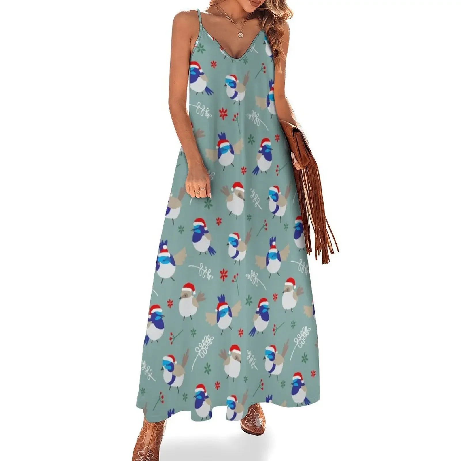 

Christmas Fairy Wrens Sleeveless Dress elegant dresses for women purple dress dress korean style luxury woman party