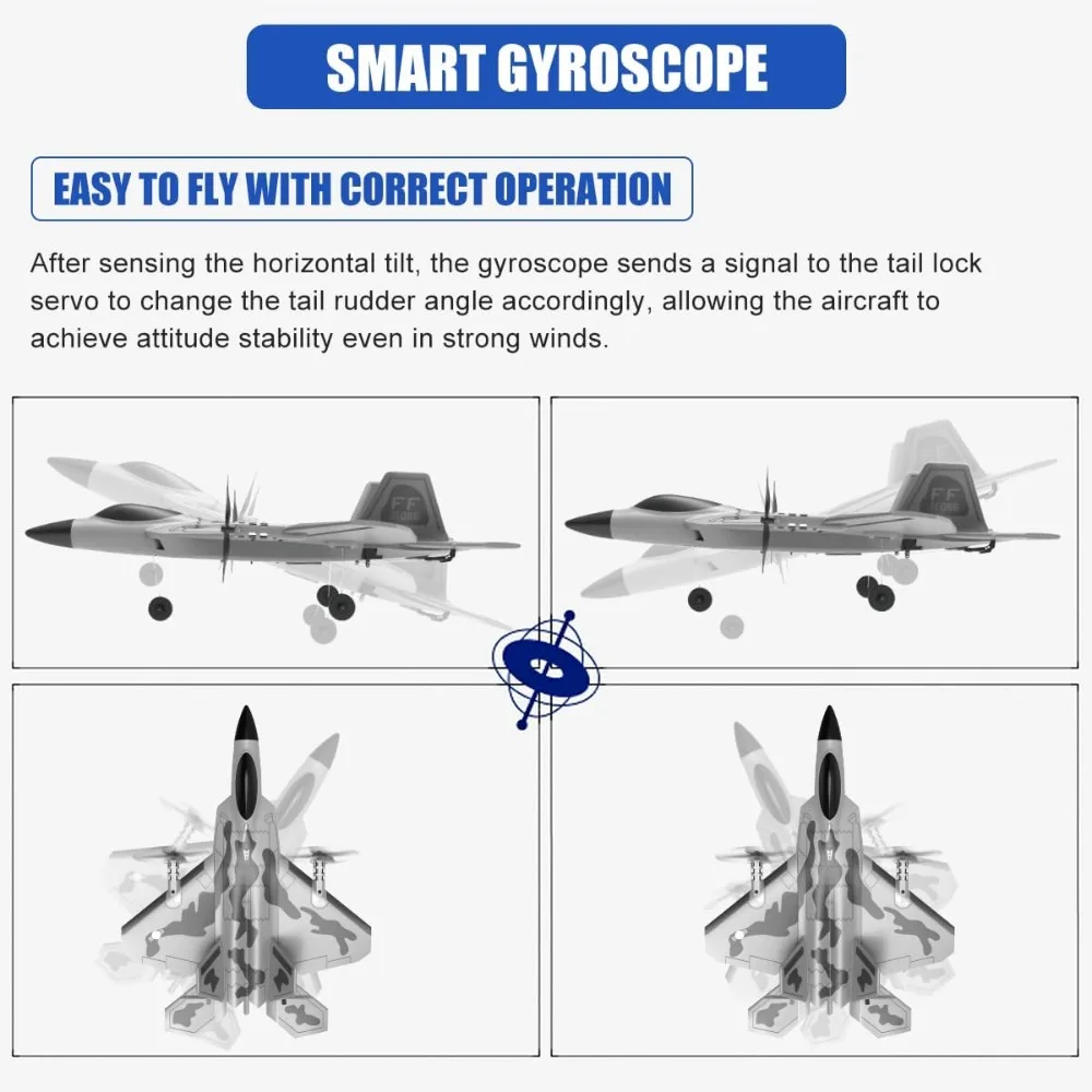F-22 R/C Airplane for Beginners and Adults with 4-Channel Remote Control, Xpilot Stabilization, and Aerobatic Features