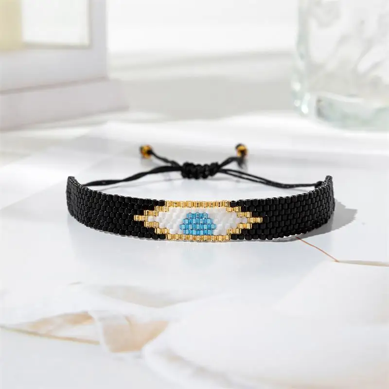 BLUESTAR Lucky Devil's Eye Bracelet For Women Men Exquisite Miyuli Beads Bracelet Luxury Couple Jewelry pulseras mujer bijoux