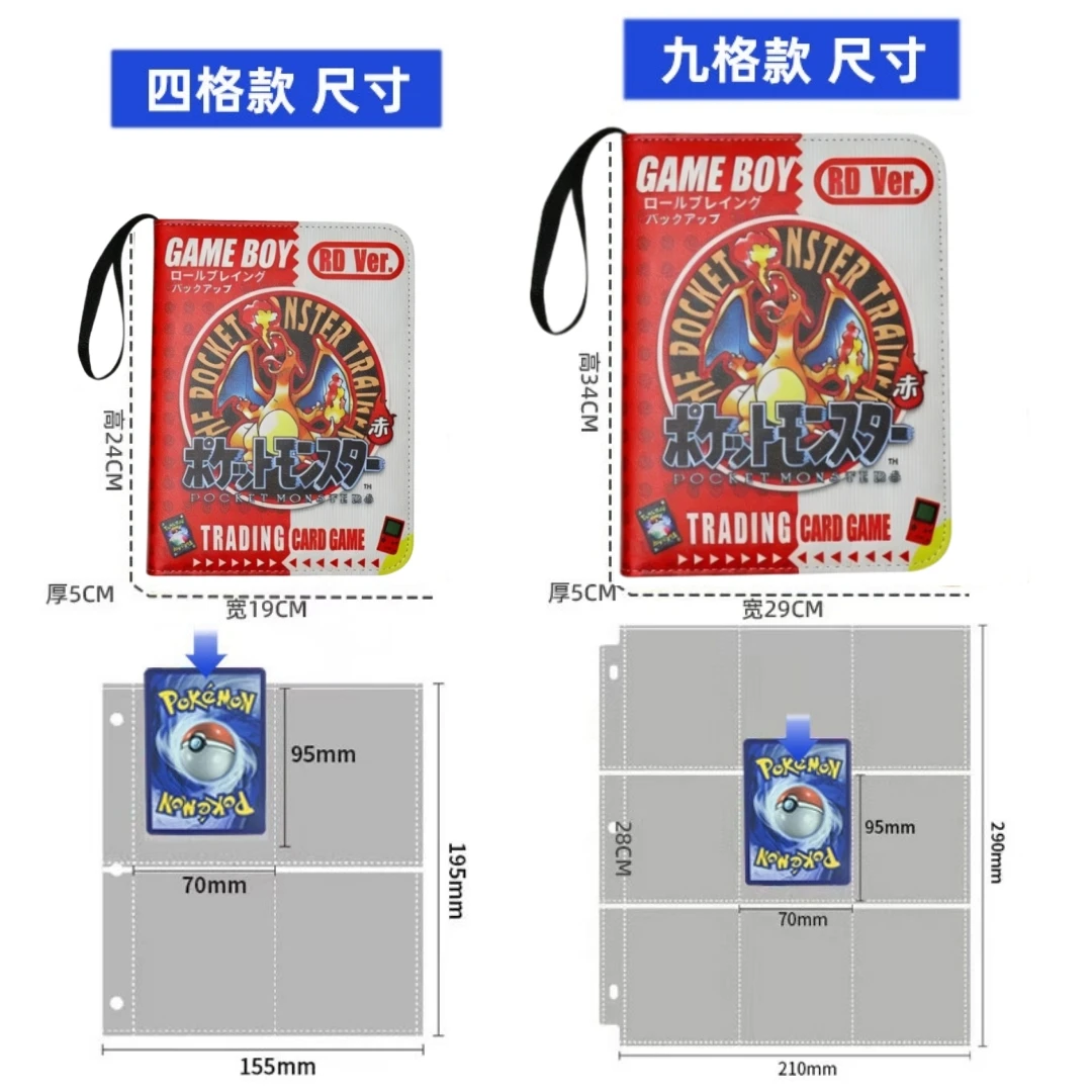 Pokemon GB Card Album Binder Gengar Charizard Blastoise Zipper Book 400/900 Large Capacity Pockets Cards Binders Storage Gift - view 6