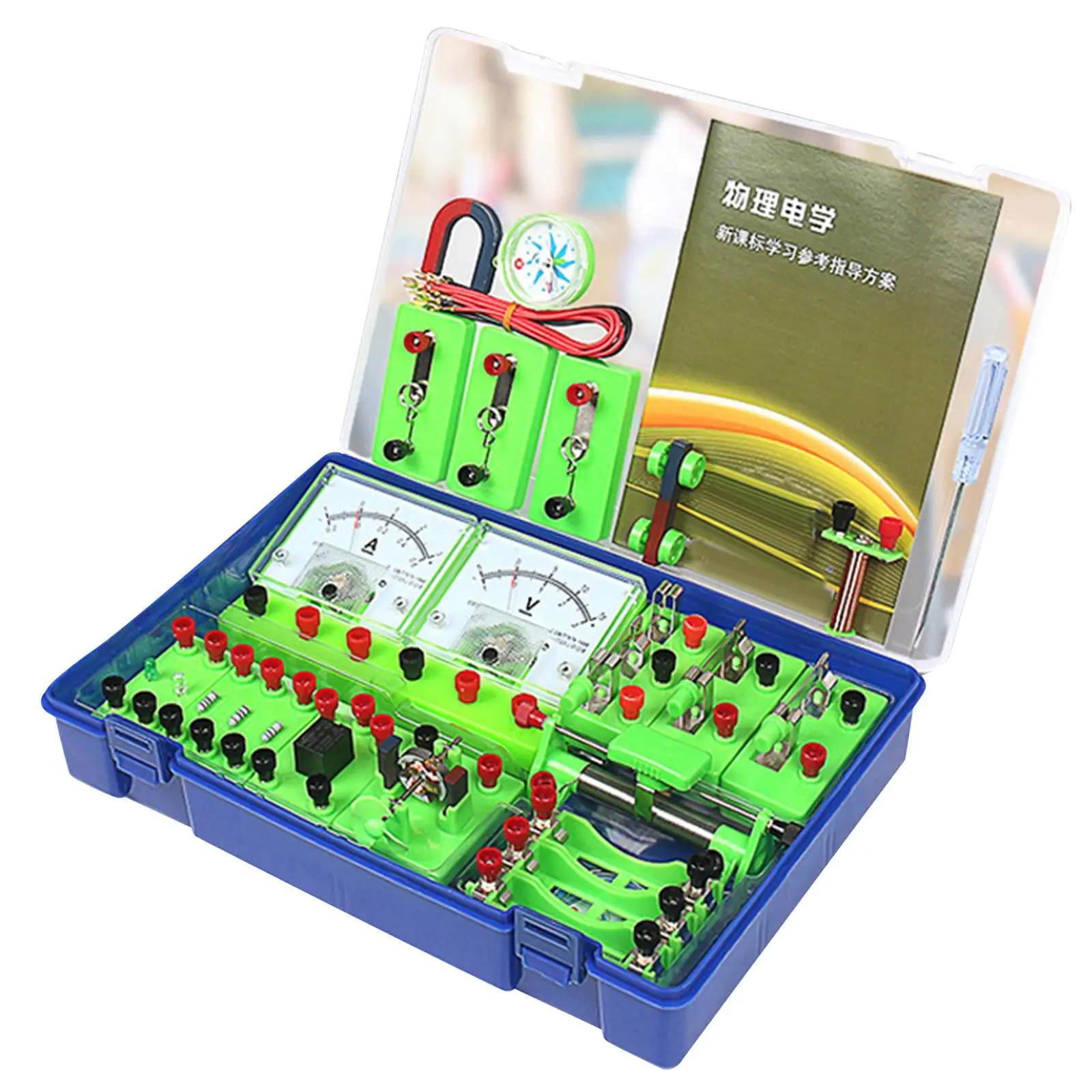 Physics Science Learning Kits Basic Education Set Portable Electricity Experiment Set Science Lab for Birthday Gift Student