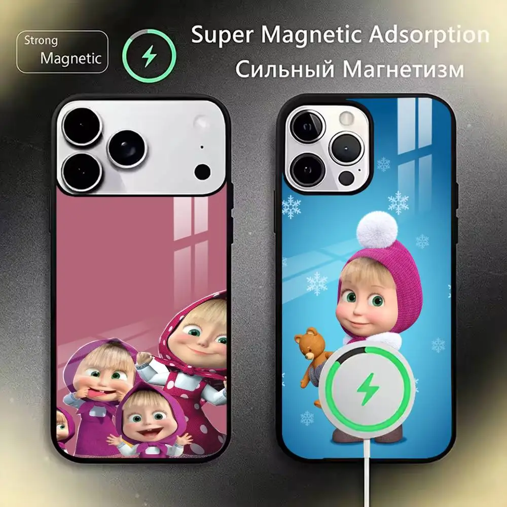 Sweet Cartoon Couple  Phone Case For iPhone17,16,15,14,13,12,11 Plus,Pro Magnetic For Magsafe Wireless Charging
