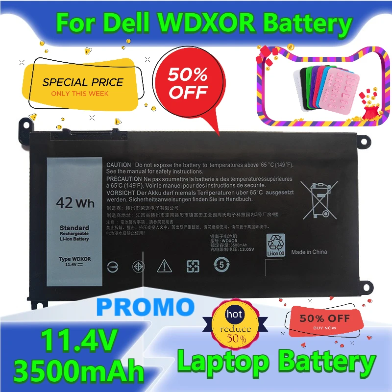 

11.4V 3500mAh for Dell WDXOR 7460 7560 7472 5468 7570 Laptop Battery