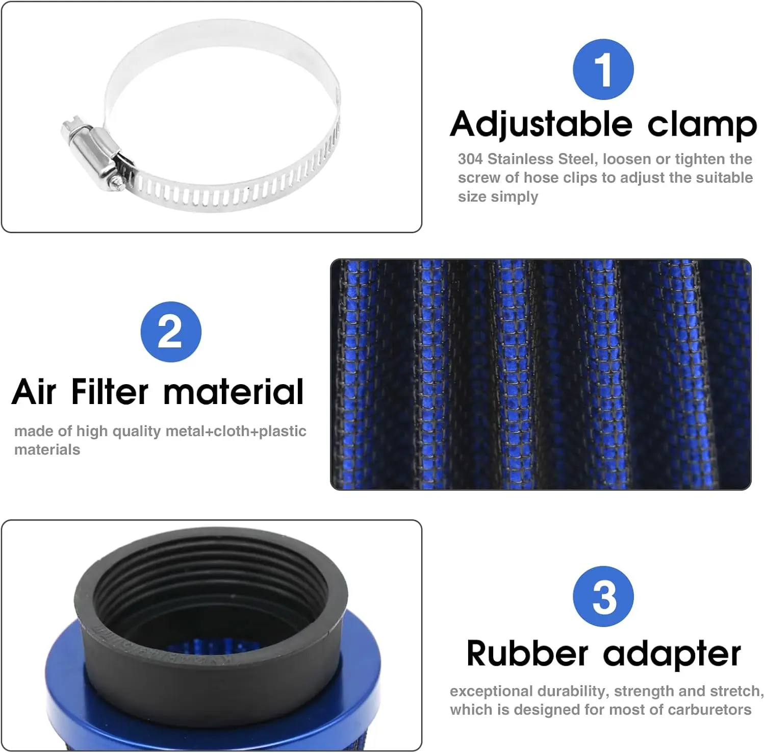 Alconstar Motorcycle 32mm-45mm Air Intake Filter Universal Carburetor Air Filter Cleaner for Dirt Pit ATV SSR TTR Bike Filter
