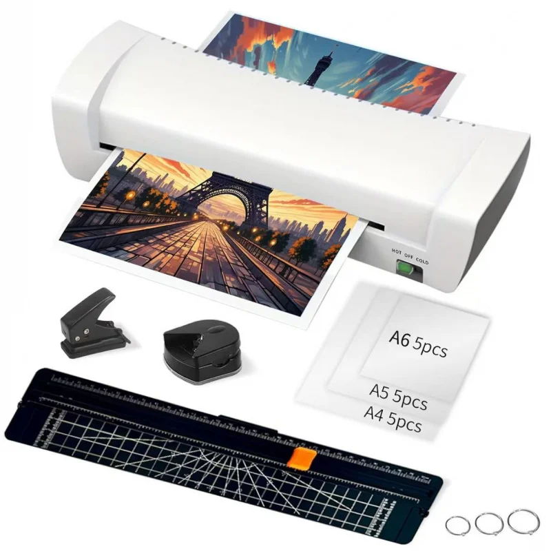 Laminazione termica e a freddo Doppio uso L200Macchina per sigillare plastica con set multipezzoA4Macchina per termosaldatura Ossidazione anti-inceppamento