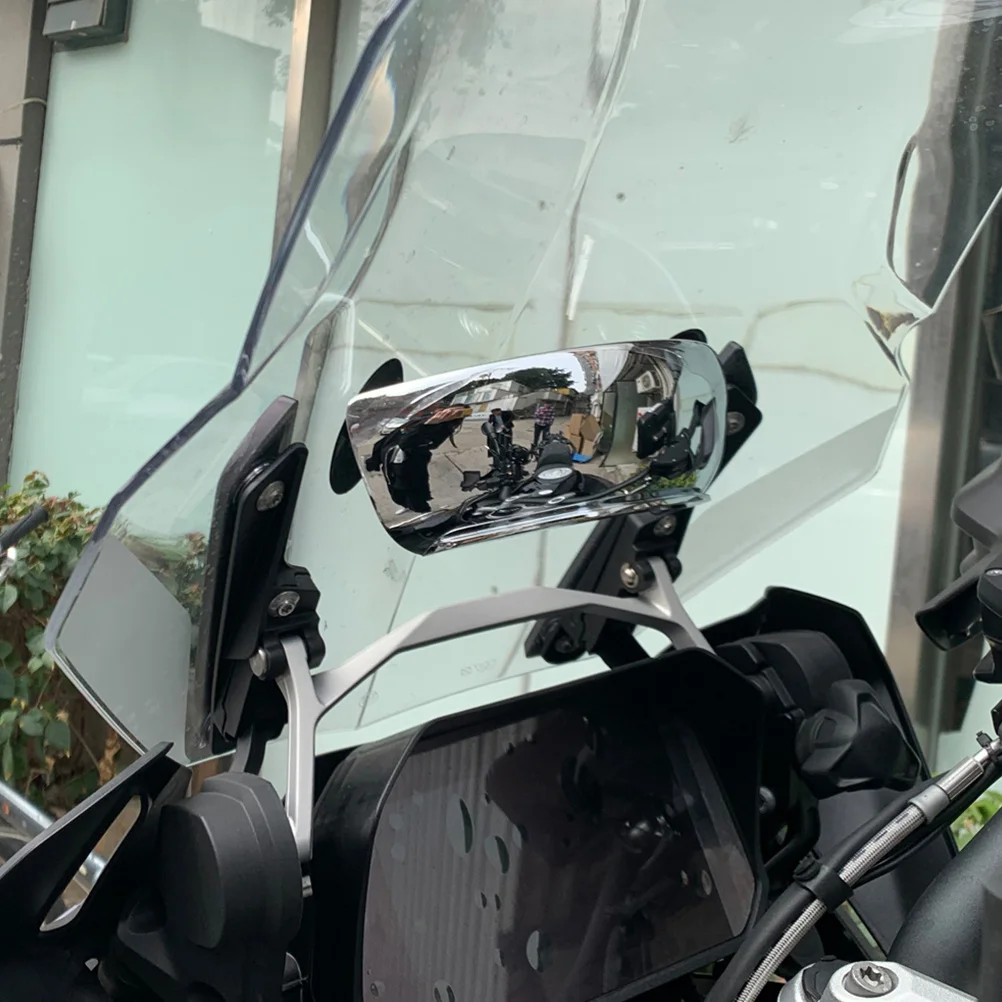 

1pc Motorcycle Rearview Wide Angle View 180 Degree Safety Convex Mirror For Motorbike Scooter Cruiser Abs Chromium