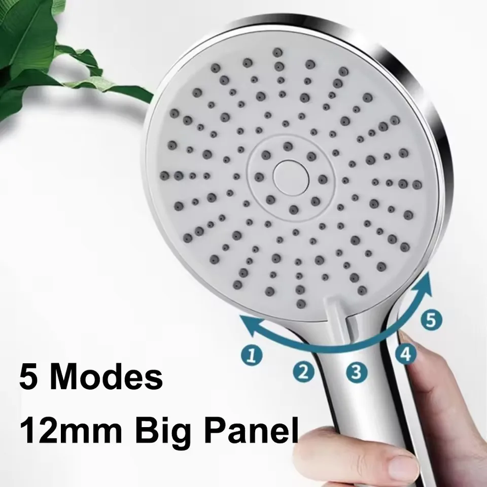 

New 12CM Big Panel Handheld Shower Head 3 Functions Pressurized Water Saving Shower Head Faucet Replacement Bathroom Accessories