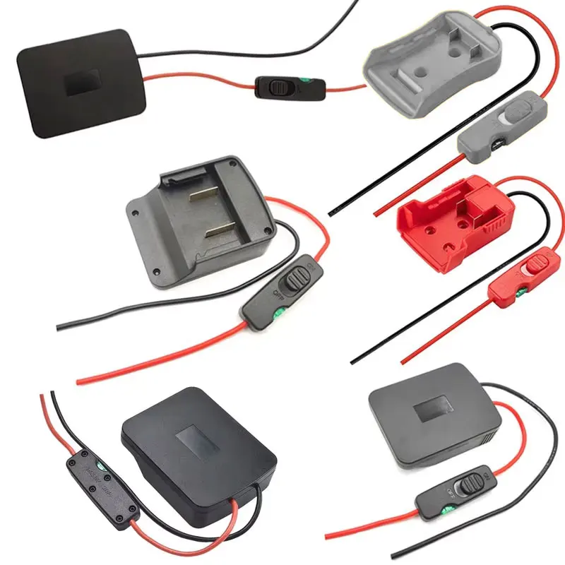

Power Wheel Adapter With Switch 14AWG Wire For Dewalt/Milwaukee/Bosch/Ryobi/Ridgid/Hitachi/Parkside 18V Li-ion Battery