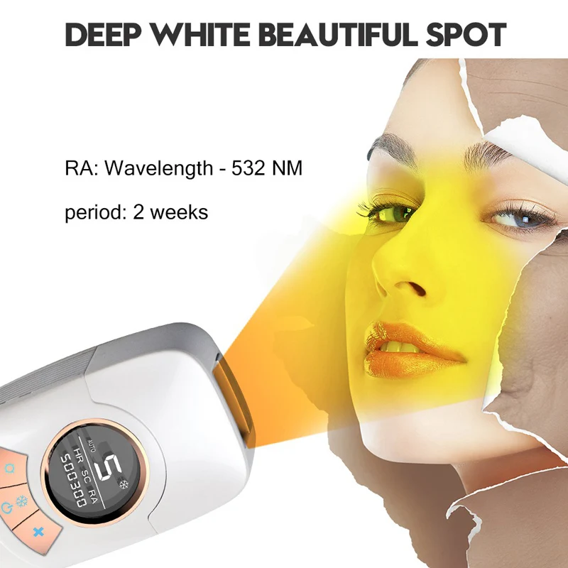 Máquina de depilación láser con refrigeración por hielo para uso doméstico, rejuvenecimiento de la piel indoloro, depilación Ipl, novedad de 2024