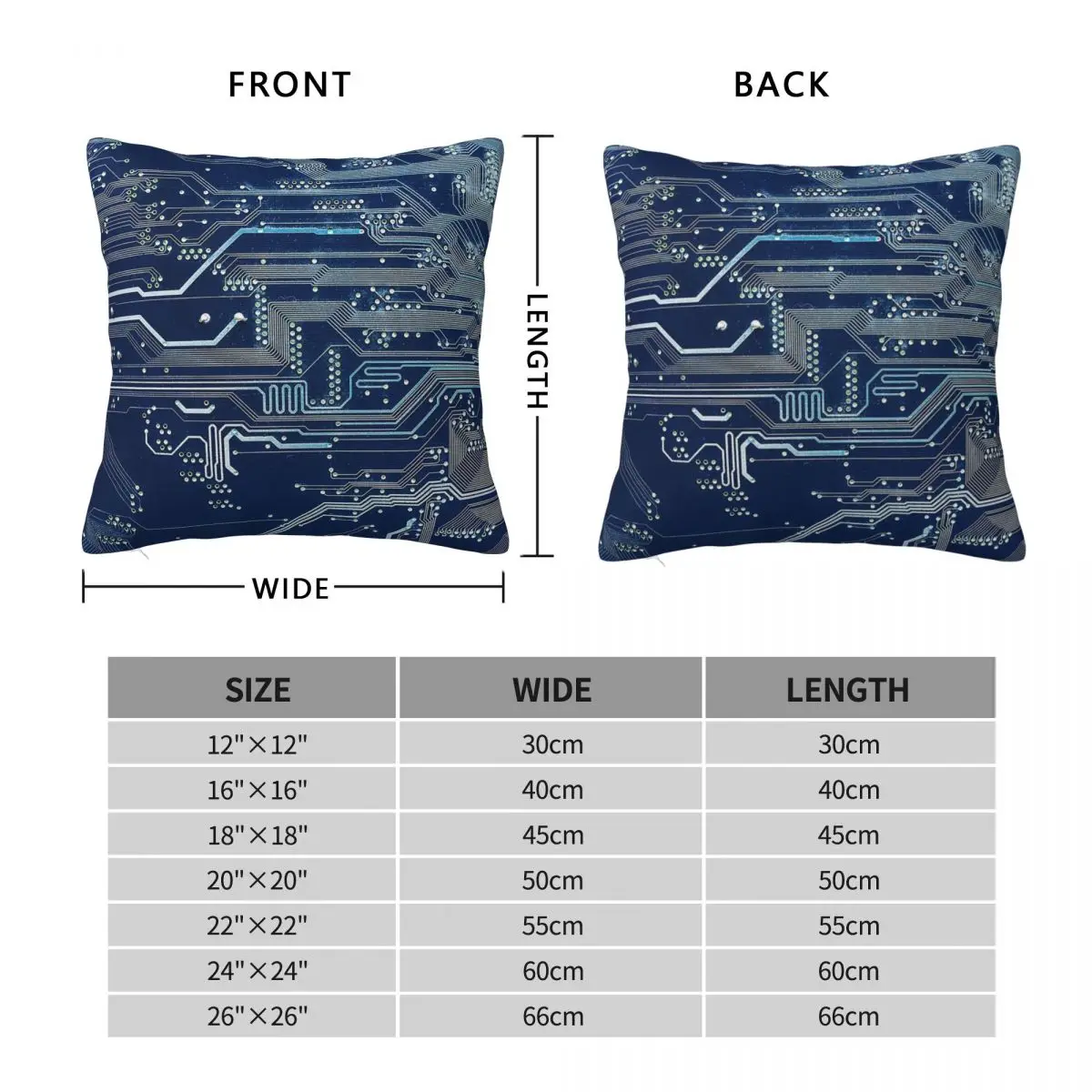 Electronic Circuit Board Square Pillowcase Polyester Linen Velvet Pattern Zip Decorative Throw Pillow Case Home Cushion Cover