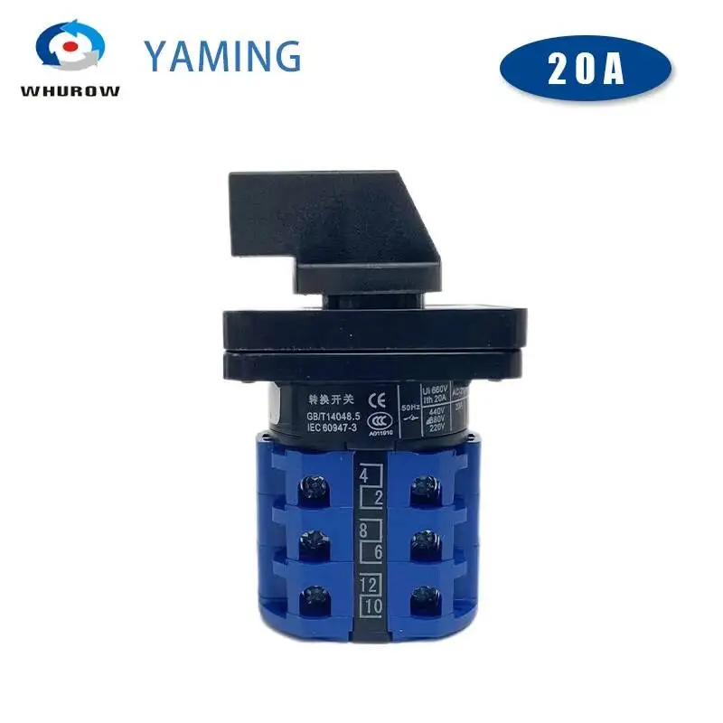 rotary cam switch  LW26-20A Manufacturer 3 Poles Main Switch Manual Transfer Electronic Components Rotate Selector 0-3 Positions