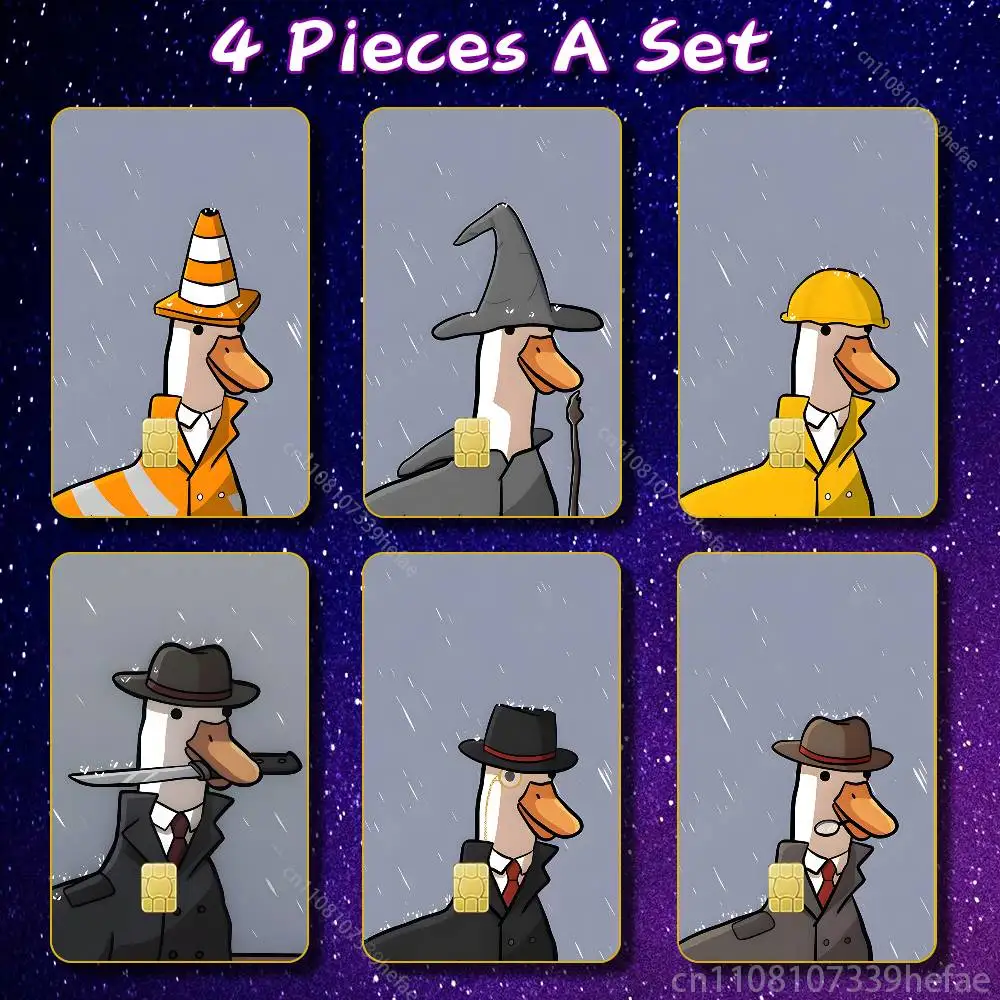 

Cartoon Funny Duck Sticker Skin For Credit Bank Campus Bus Card Cover Self-adhesive Decoration