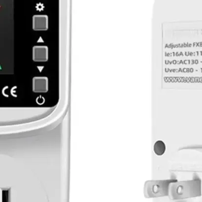 16A Adjustable Over Under Voltage Protector Self For Reset P'ower Supply For 110V Appliances With LCD Screen For Surge Protectio