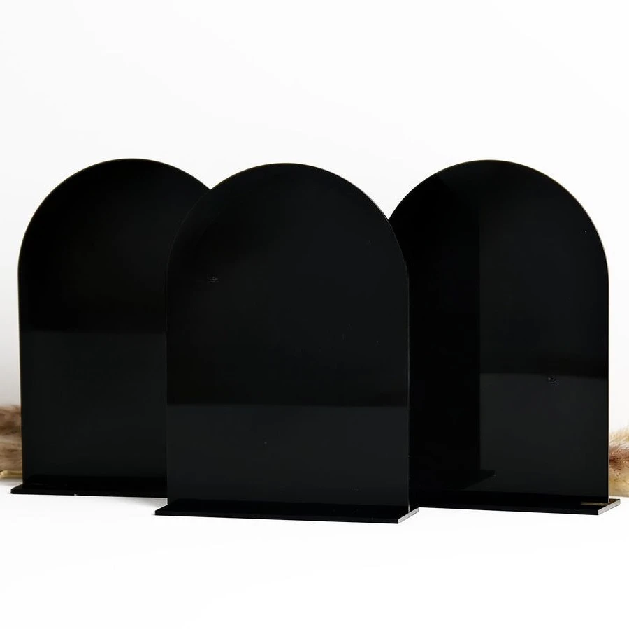 

Arch Wedding Table Numbers with Stands 115, 5x7 Inch Black Acrylic Arch Sign with Holder, Arched Acrylic Table Numbers for Weddi