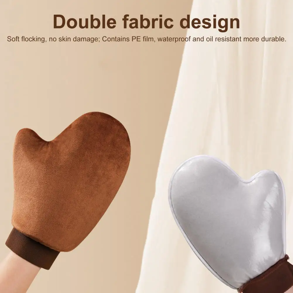 Body Lotion Glove Self-Tanning Mitt Double-Sided Prevents Sticky Hands Applicator Quick Dry Flocking Glove Makeup Applicator