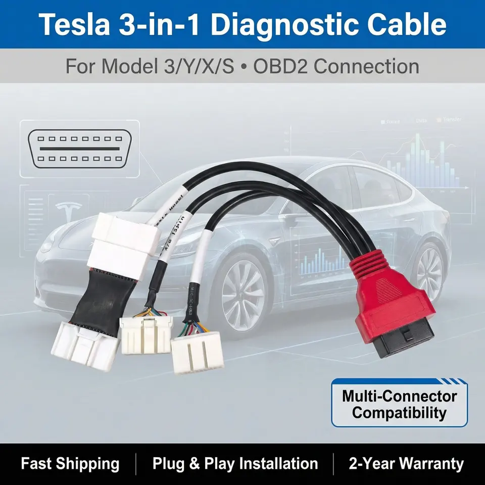 OBD2アダプター診断接続ケーブル テスラ12ピン/20ピン/26ピン用 1-3