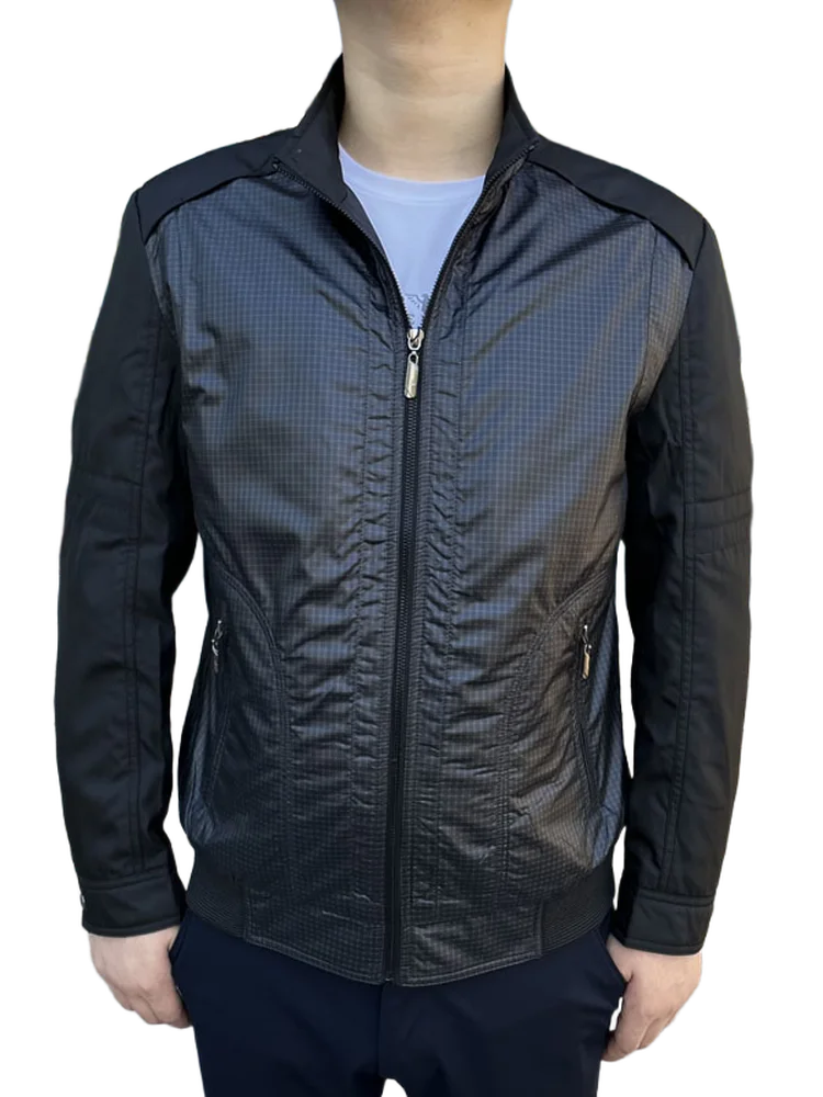 

Busin Men's ort Cotton Jaet Spring Autumn Thin Cotton Stand Collar V-Ne Zipper Closure Faion Urban Sle Coat