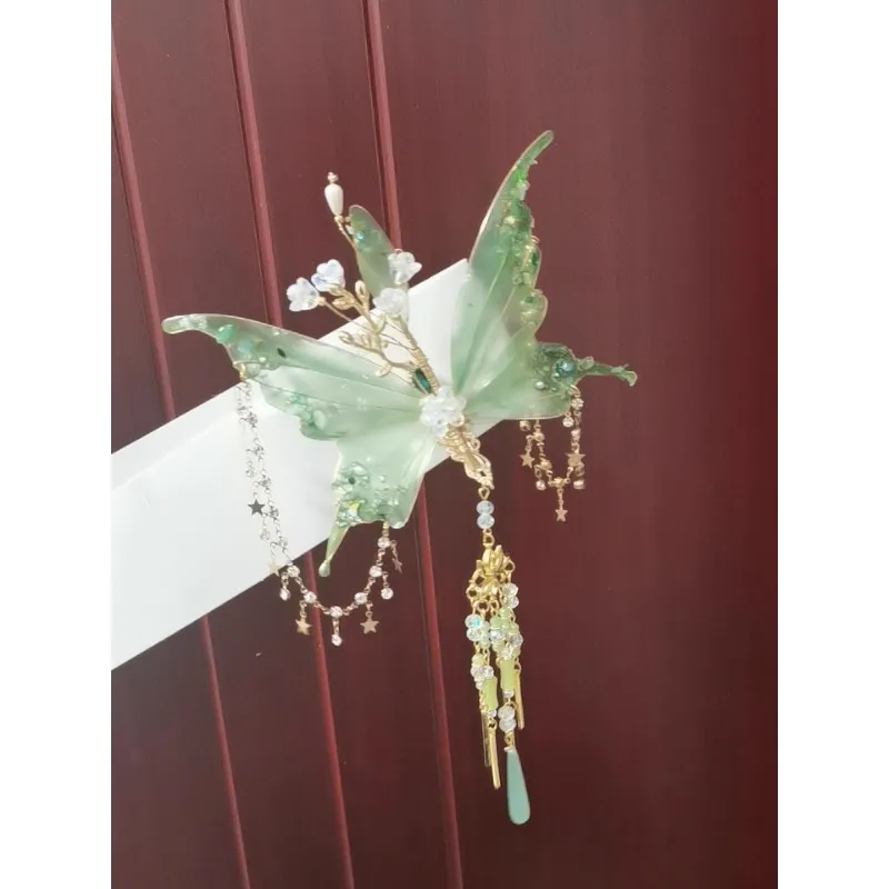 Super Fairy Elf Haarschmuck Waldstil Schönheit Schmetterling Hanfu Kopfbedeckung Nationaler Stil Su Border Clip – Detail 4