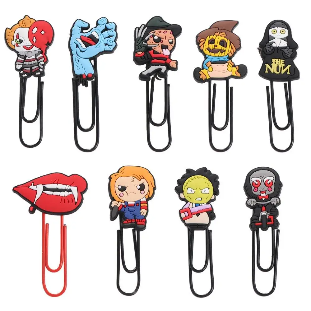 Disgust Style PVC Bookmarks Wacky Clown Irregular Paper Clip Cartoon Horror Wacky Clown Page Holder Shool&Office Supplies