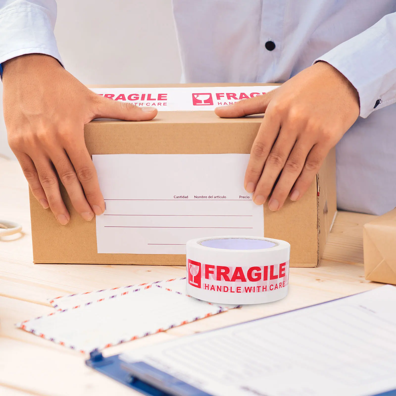 Fragile Tape Heavy Duty Strong Adhesive Clear Print Warning Moving Shipping Supplies Fragile Tape Packing Tapes