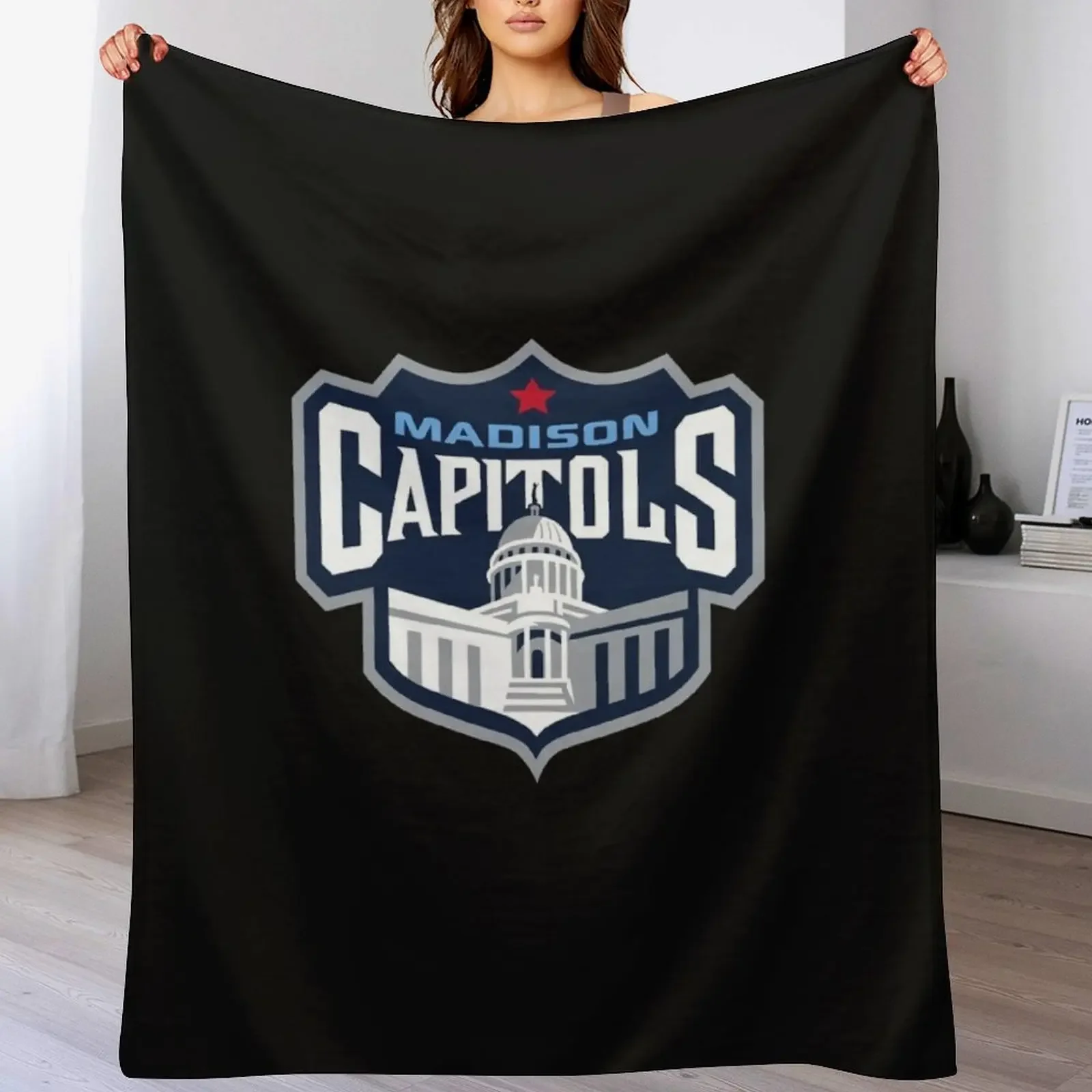 

Madison Capitols Essential T-Shirt Throw Blanket Cozy Light Blanket for Travel Camping Picnic