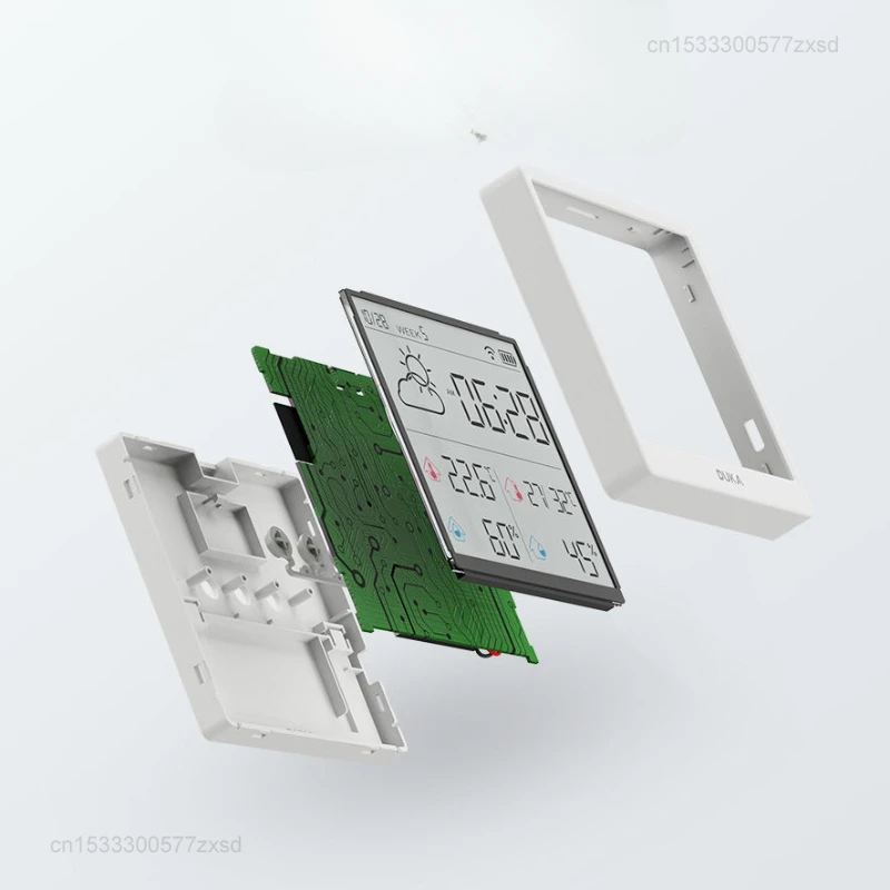 Youpi nowy Duka miernik temperatury i wilgotności wewnętrzny zegar Wifi inteligentny dom cyfrowy wyświetlacz elektroniczny magnetyczny czujnik ssący