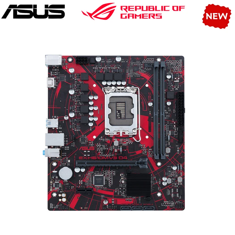 NEW H610M For ASUS EX-H610M-V3 D4 LGA 1700 DDR4 Motherboard H610 Supports CPU i5 12400f i3 12100f 12700f